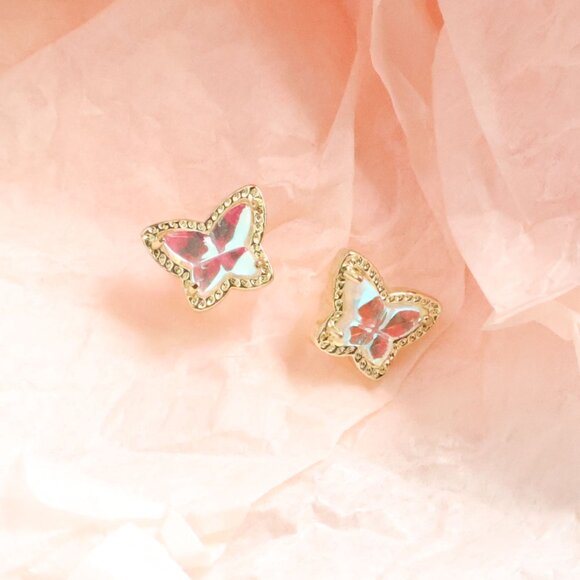 Kendra Scott Lillia Butterfly Dichroic Glass Stud Earrings - Picture 2 of 2